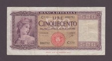 ITALY P.80b-6752  500 LIRE