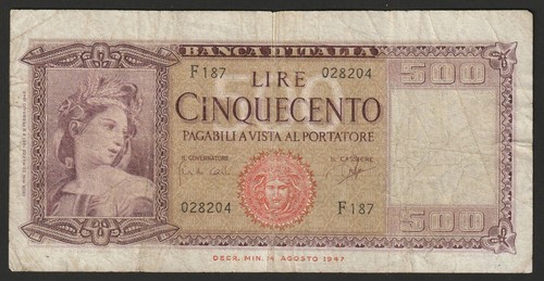 000801 italy 500 lire 1961 - i-000801,