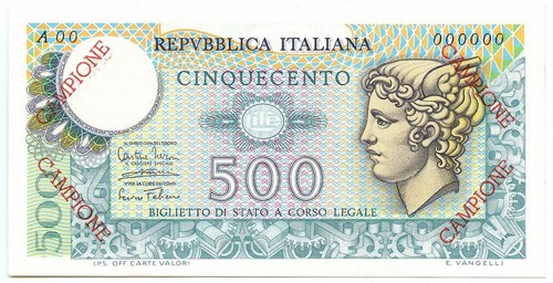 500 lire campione biglietto - lire,