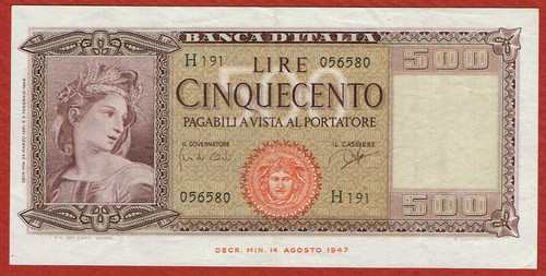 Banca italia 1961 500 - d'italia,