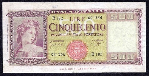Italy 500 lire 1961 80b - 500, avf