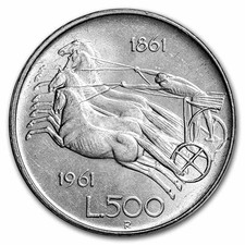 1961-R Italy Silver 500 Lire