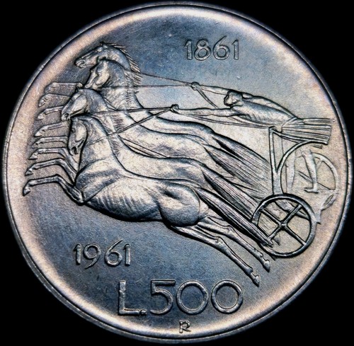 500 lire 1961 - r, rome