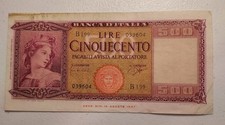 1961 Italy 500 Lire Note; Pick