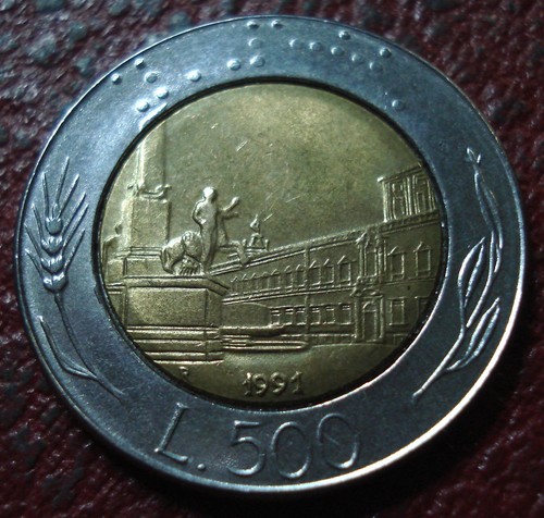 1991 italy 500 lire - 500, in